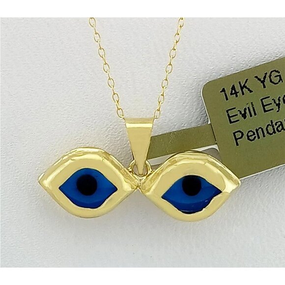 Evil Eye Pendant 14k Yellow Gold - Picture 1 of 5